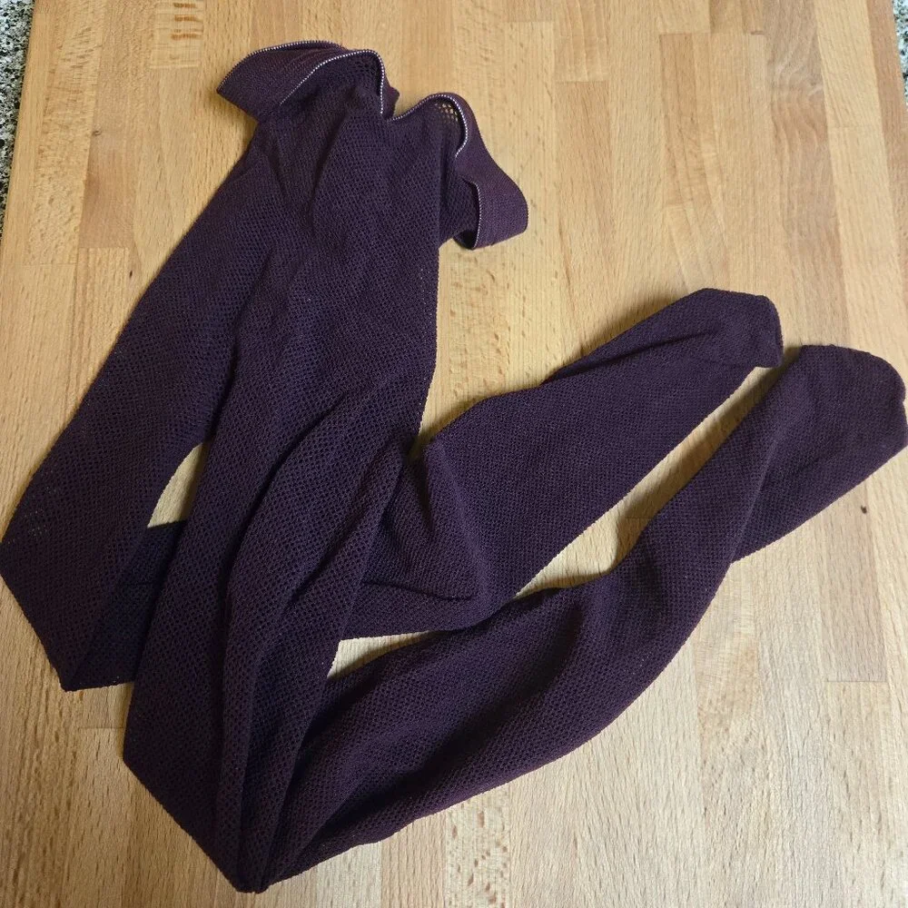 GORSUCH Bordeaux Fine Fishnet Tights NWOT - Picture 1 of 6